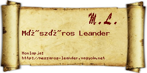 Mészáros Leander névjegykártya