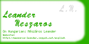 leander meszaros business card