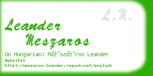 leander meszaros business card